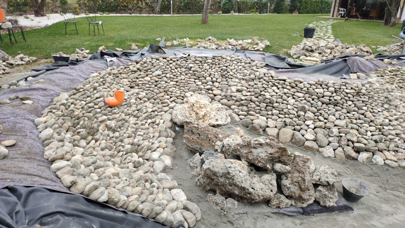 in diverse larghezze Pellicola effetto pietra per laghetti artificiali ruscelli e stagni 12m x 0,6m Aquagart I